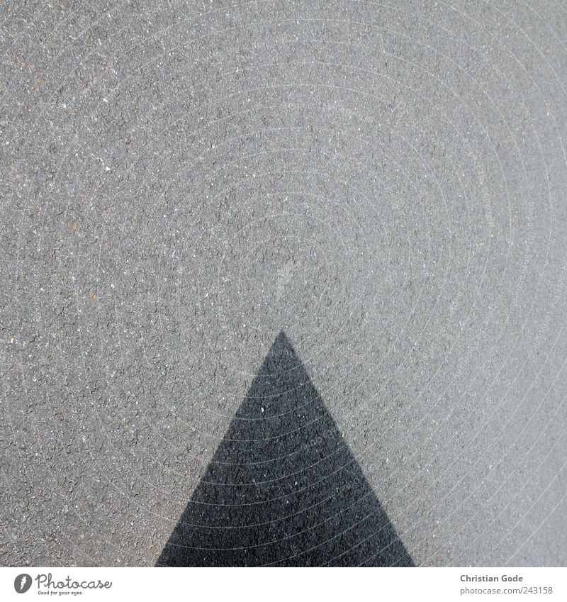 Ratio wedge Stone Gray Abstract Wedge Pyramid Square Shadow play Really Concrete Street Pavement Asphalt Black Geometry Point Structures and shapes