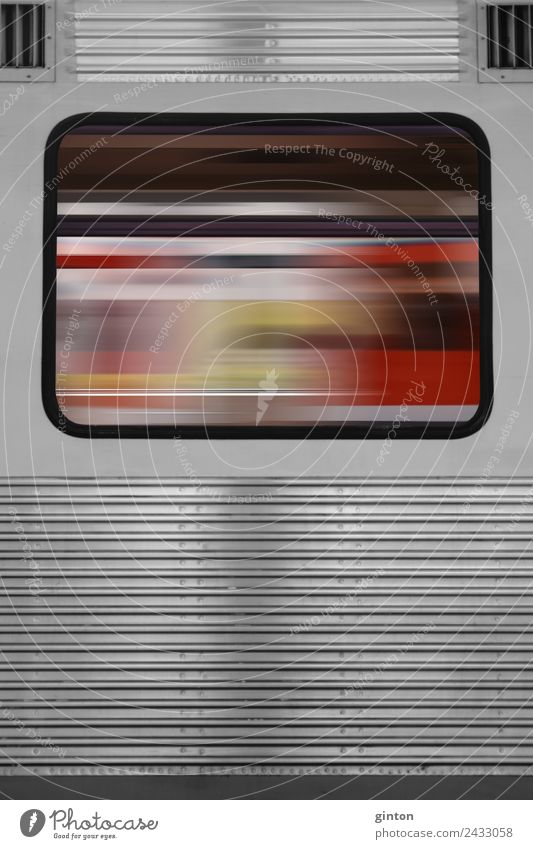Abstract train window Means of transport Public transit Rail transport Train travel Railroad Commuter trains Driving Sharp-edged Simple Hip & trendy Speed Gray