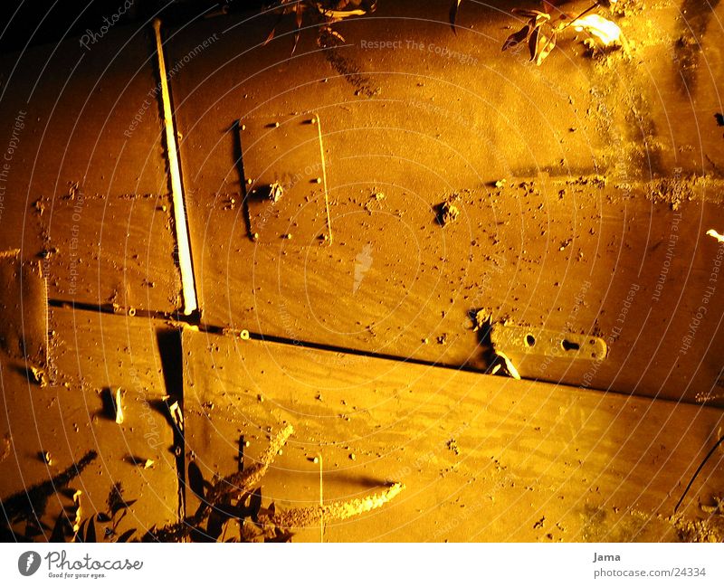 Door to the Underworld Light Yellow Night Photographic technology Old Rust Tracks