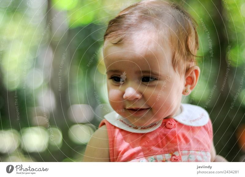 Six months old baby girl outdoors Happy Beautiful Face Child Human being Baby Girl Woman Adults Infancy 1 0 - 12 months Old Smiling Laughter Happiness Small