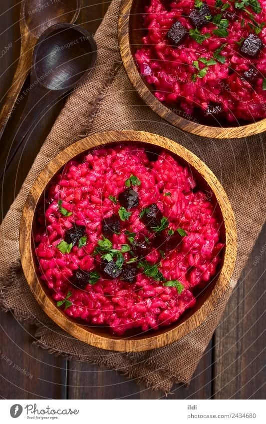 Beetroot Risotto Vegetable Grain Vegetarian diet Fresh food risotto Rice beetroot Red beet roasted Home-made Vegan diet Creamy puree mashed Italian arborio
