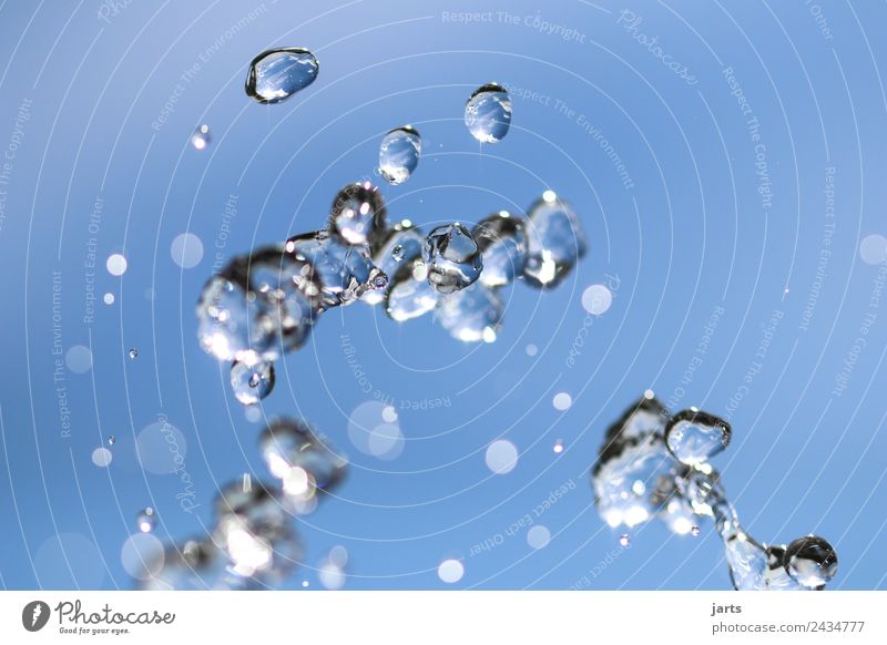 CLEAR Water Drops of water Sky Summer Beautiful weather Flying Fluid Fresh Healthy Wet Natural Blue Nature Colour photo Close-up Detail Macro (Extreme close-up)