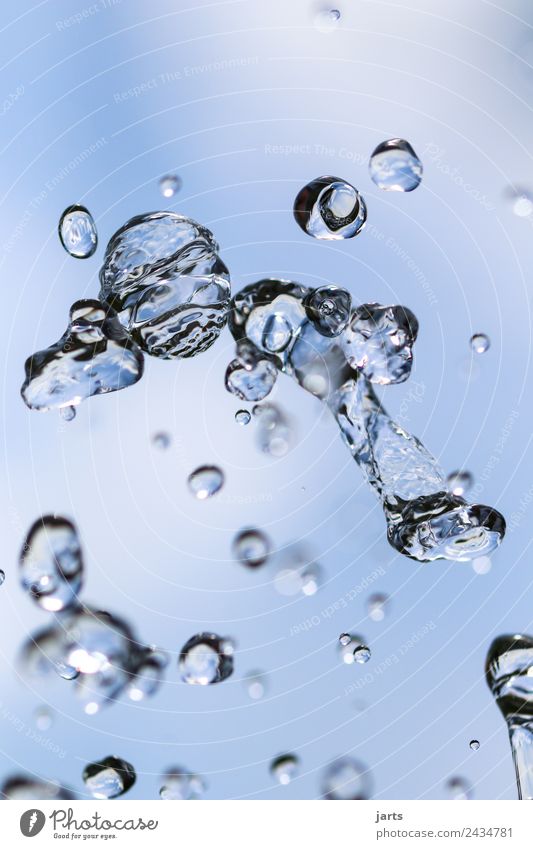 Water march Drops of water Sky Beautiful weather Flying Fluid Free Fresh Healthy Wet Natural Blue Nature Colour photo Close-up Detail Deserted Copy Space top