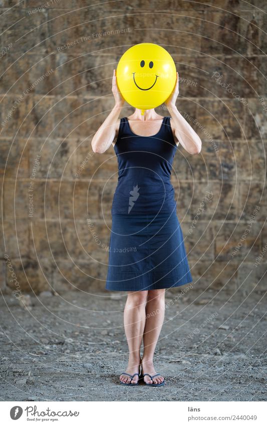 Smile... Woman with balloon Face Human being Feminine Adults Life 1 Balloon To hold on Laughter Friendliness Happiness Joy Happy Contentment Acceptance Trust