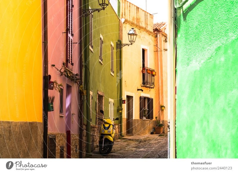 Bosa, colourful alley Vacation & Travel Far-off places City trip Summer Living or residing House (Residential Structure) Beautiful weather Italy Sardinia