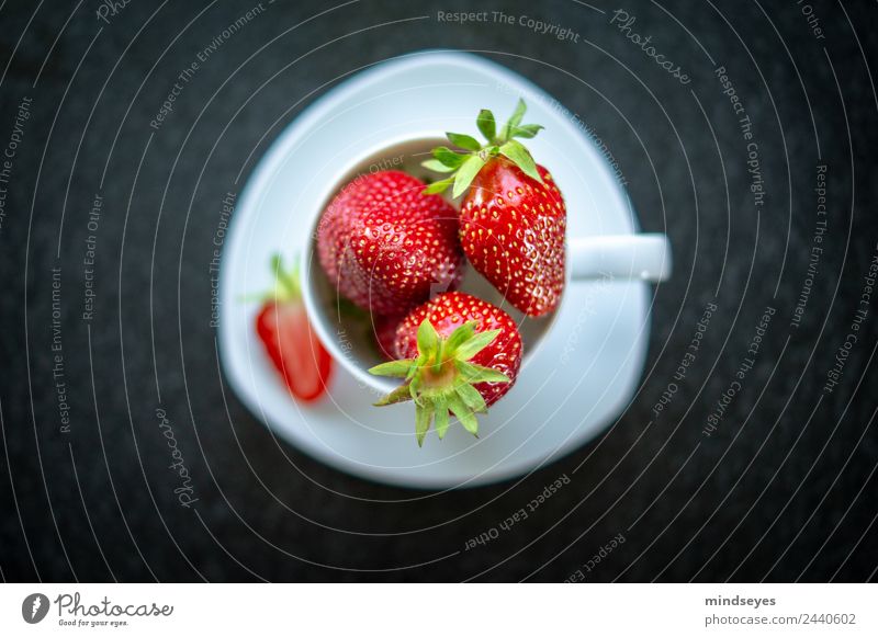 A cup full of strawberries Food Fruit Nutrition Organic produce Vegetarian diet Cup Life Summer Fragrance Eating Fitness To enjoy Illuminate Natural Juicy Red