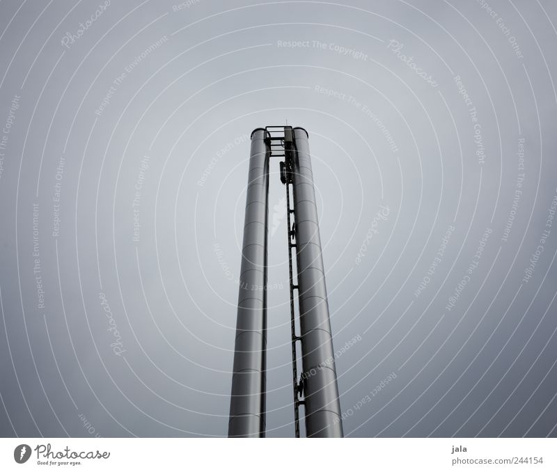 || Sky Manmade structures Chimney Esthetic Thin Blue Silver Pipe Colour photo Exterior shot Deserted Copy Space left Copy Space right Copy Space top
