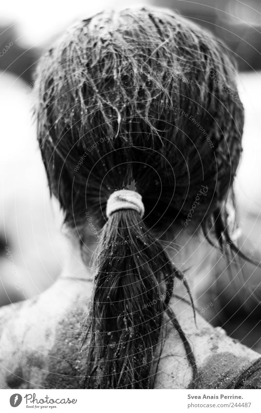 mud battle. 1 Human being Hair and hairstyles Long-haired Braids Dirty Mud Black & white photo Exterior shot