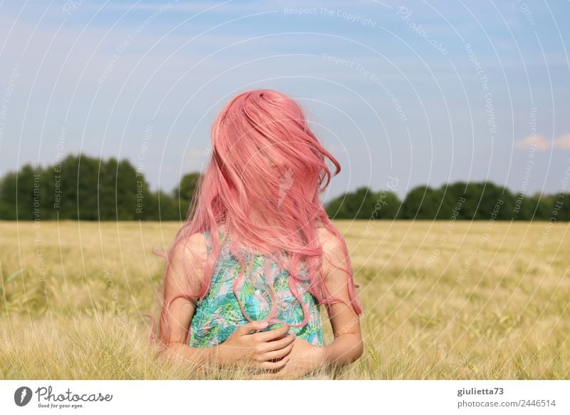 Pink summer | Pink hair - joie de vivre and good mood Feminine Girl Young woman Youth (Young adults) Life Hair and hairstyles 1 Human being 8 - 13 years Child