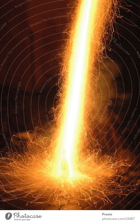 rocketeer New Year's Eve Long exposure Night Firecracker Spark Beginning Blaze