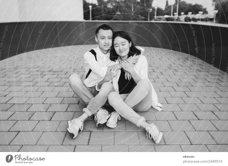 students on a walk: Asian couple in love Lifestyle Leisure and hobbies Parenting Education Work and employment Profession Human being Masculine Feminine