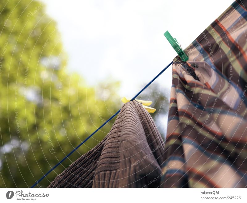 I'll hang out with you. Clothing Workwear Esthetic Photos of everyday life Holder To hold on Washing day Exterior shot Sky Dry Blow Calm Colour photo