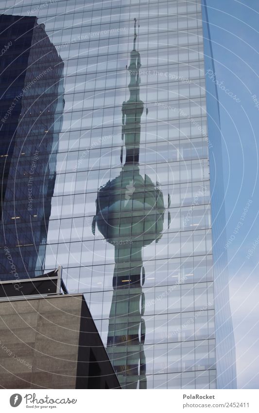 #A# Toronto Art Esthetic Architecture Reflection Tower Facade City Canada Glazing Colour photo Subdued colour Exterior shot Detail Abstract Pattern Deserted