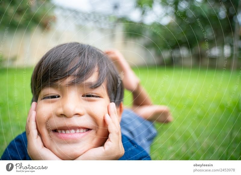Little boy Smile and happy at the backyard Joy Happy Beautiful Face Playing Garden Climbing Mountaineering Child Human being Baby Toddler Boy (child) Man Adults