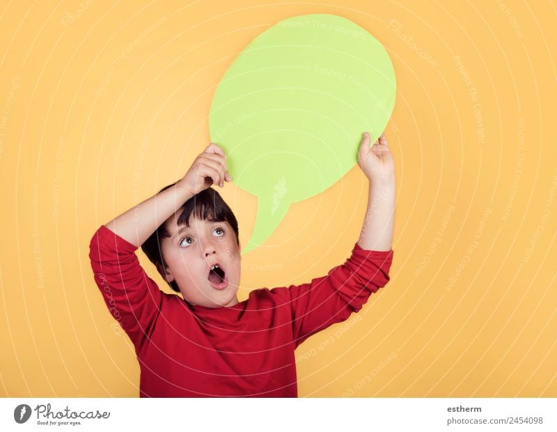 child with speech bubble Lifestyle Design Joy Happy Playing Child To talk Human being Masculine Toddler Boy (child) Infancy 1 8 - 13 years Signs and labeling