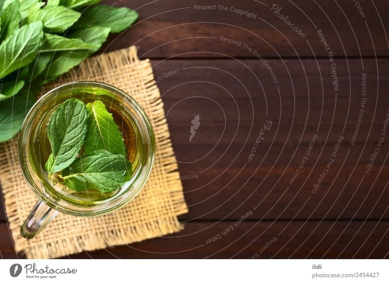 Fresh Mint Herbal Tea Herbs and spices Beverage Leaf Healthy Hot Natural Green herbal drink Refreshment spearmint Aromatic remedy medicine flavor cold glass cup