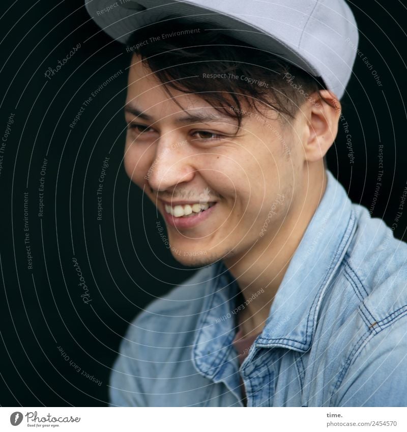 Sergei Masculine Man Adults 1 Human being Shirt Cap Hair and hairstyles Black-haired Short-haired Designer stubble Smiling Laughter Looking Authentic