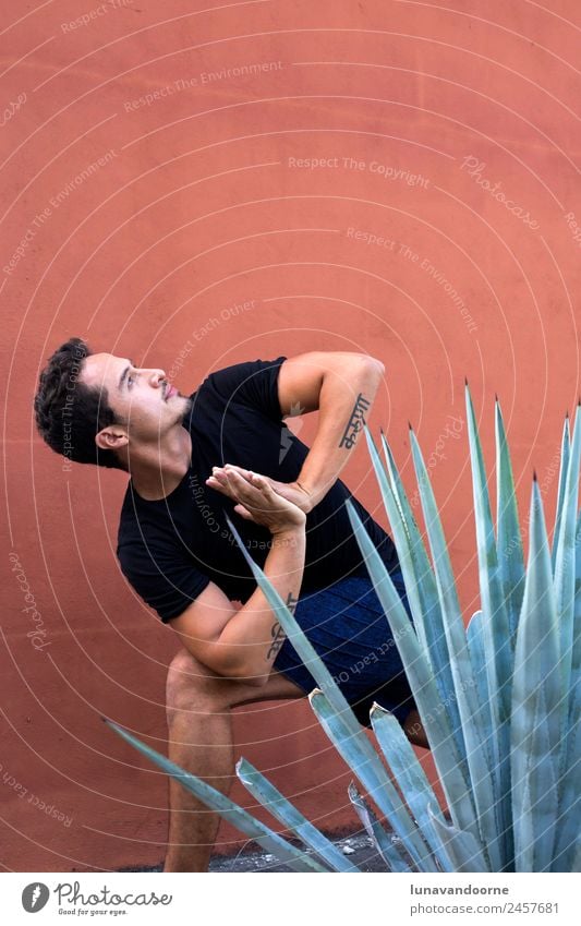 Mexican yoga teacher practicing yoga Lifestyle Healthy Athletic Fitness Wellness Well-being Meditation Sports Sports Training Yoga Human being Masculine 1