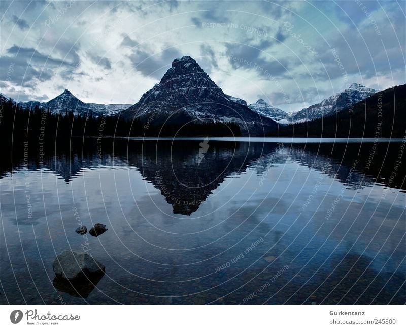 ratiopharm Environment Nature Landscape Elements Water Moody Calm Montana Glacier National park Two Medicine Lake Reflection Idyll Loneliness Symmetry Power