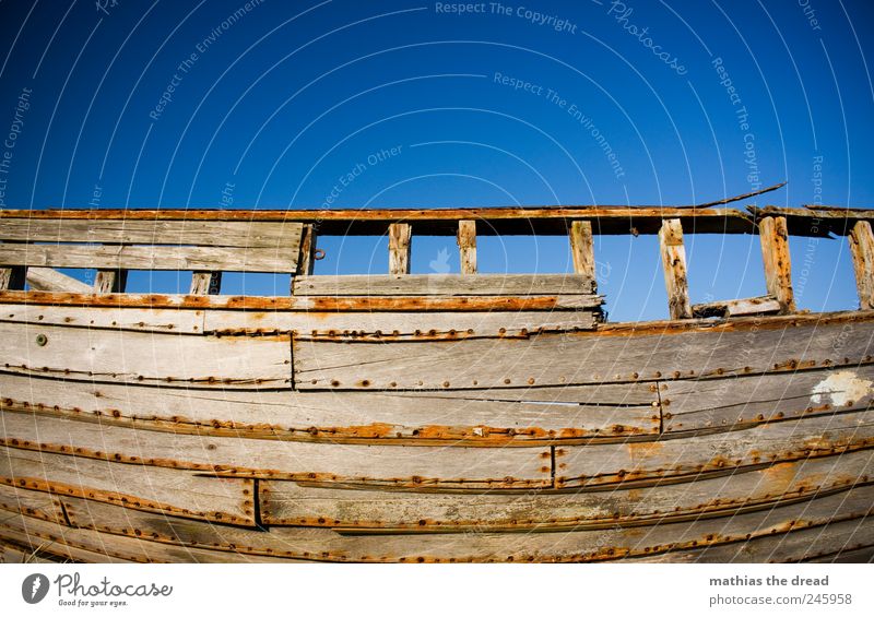 DENMARK - XIV Air Cloudless sky Navigation Fishing boat Wood Old Exceptional Historic Broken Beautiful Apocalyptic sentiment Idyll Stagnating Transience Plank