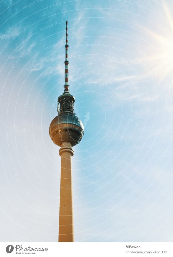 Berlin Television Tower Capital city Manmade structures Antenna Tourist Attraction Landmark Tall Television tower Berlin TV Tower Tourism Sun