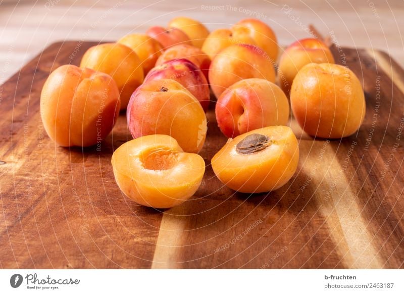 apricots Food Fruit Organic produce Fresh Healthy Apricot Many Chopping board Cooking Colour photo Interior shot Deserted Day