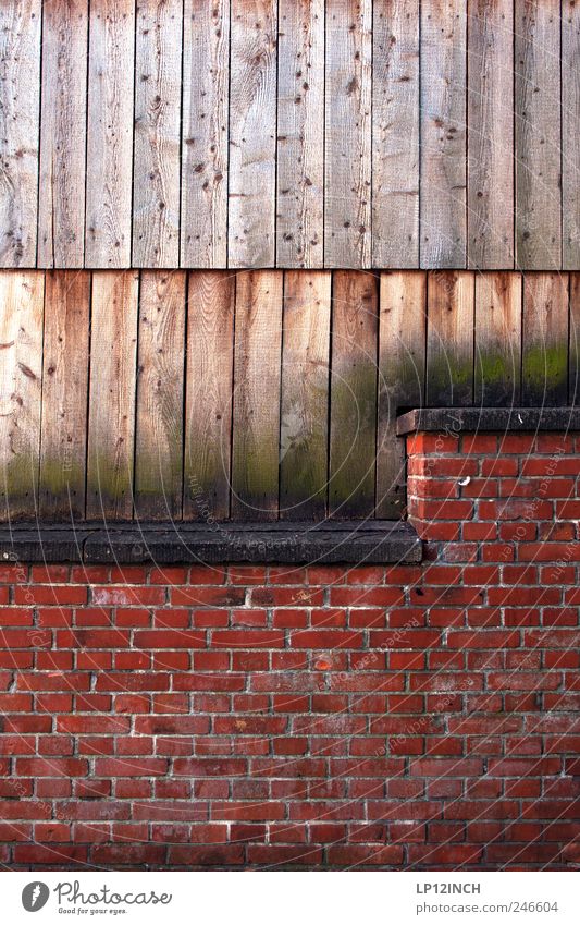 50/50 Luneburg Small Town Old town Wall (barrier) Wall (building) Wood Brick Red Joist Seating Colour photo Exterior shot Copy Space top Copy Space middle Day
