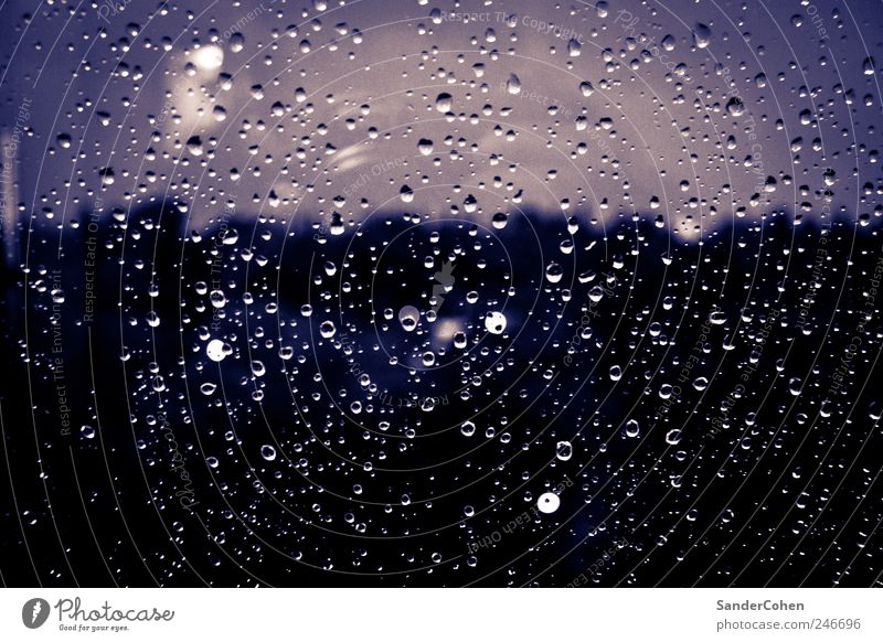 Weather to stay in Water Drops of water Sky Bad weather Rain Boredom Grief Frustration Cold Colour photo Interior shot Experimental Copy Space bottom Evening