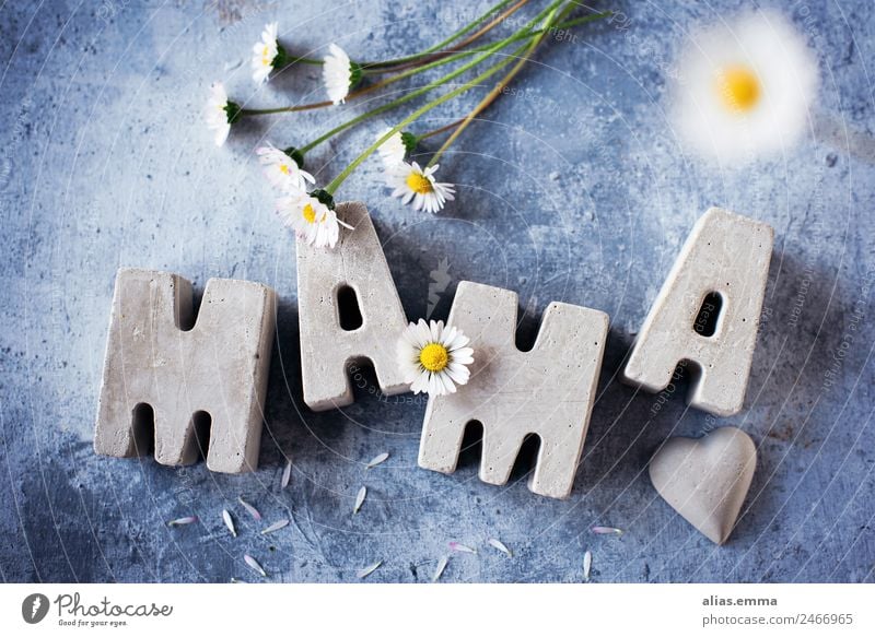 Mother's day greetings from concrete letters Mother's Day Concrete May Flower Card Thank you very much Word Letters (alphabet) Self-made Home improvement