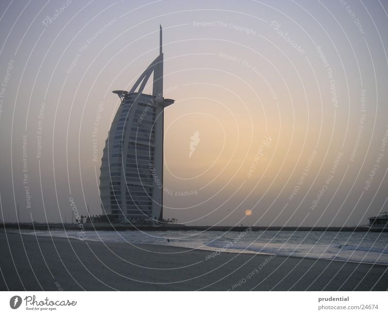 burj al arab Dubai Sunset Ocean Success tower of arabia Evening
