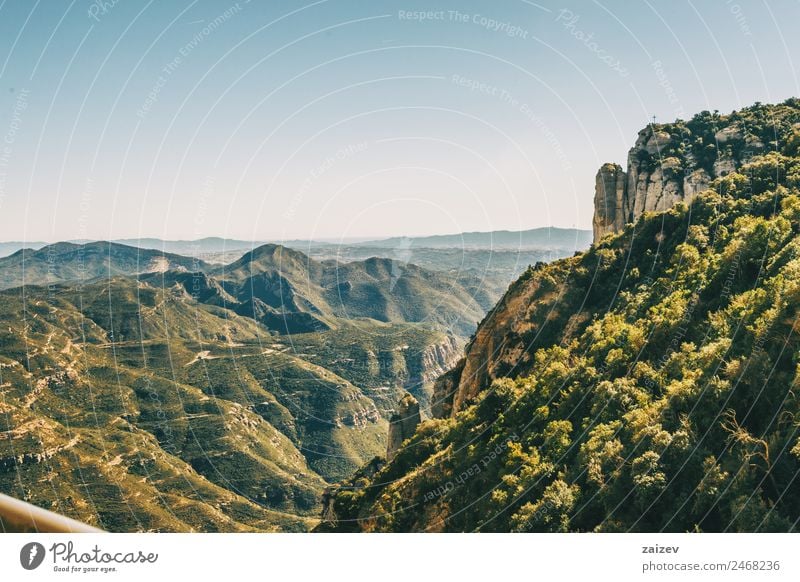 Landscape with views from the Montserrat mountain in Barcelona Beautiful Vacation & Travel Tourism Mountain Environment Nature Forest Hill Rock Canyon Stone