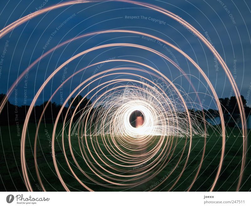 Tunnel of love 1 Human being Sky Rotate Round Blue Yellow Green flying sparks Gyroscope timetunnel Tunnel Of Love Colour photo Exterior shot Experimental