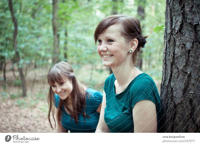 girl laugh(s) times Happy Feminine Young woman Youth (Young adults) Woman Adults 2 Human being 18 - 30 years Environment Nature Tree Field Observe Smiling