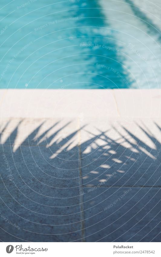 #A# Holiday mood Art Esthetic Palm frond Swimming pool Hotel pool Blue Vacation & Travel Vacation photo Vacation mood Relaxation Paradise Paradisical Summer