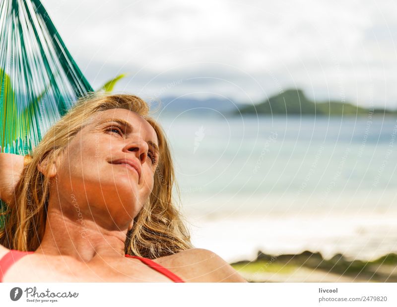 in the hammock Lifestyle Relaxation Meditation Vacation & Travel Tourism Trip Adventure Freedom Cruise Beach Ocean Island Mountain Human being Feminine Woman