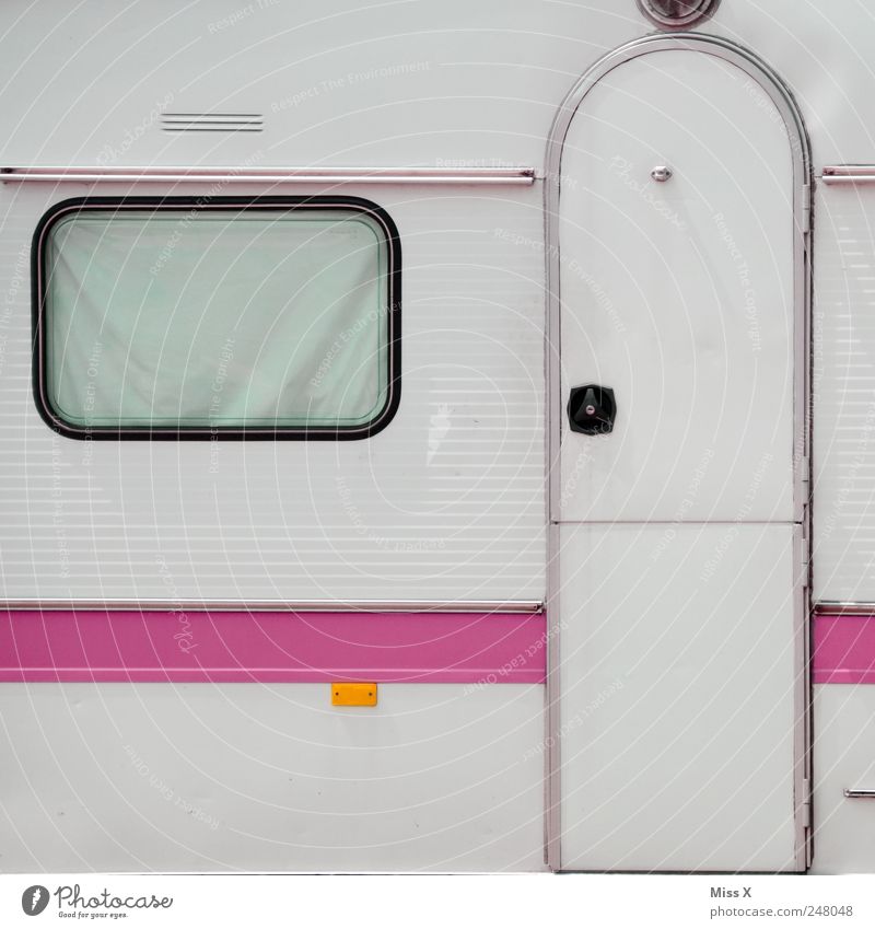 pink Vacation & Travel Flat (apartment) Garden Door Means of transport Mobile home Driving Pink Colour Living or residing Caravan Colour photo Multicoloured