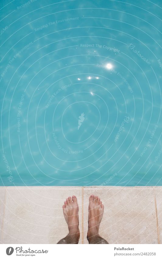 #A# by the pool Art Esthetic Swimming pool Surface of water Blue Summer Summer vacation Summery Barefoot Feet Feet up Relaxation Idyll Vacation & Travel