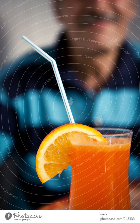 First the photo ... Orange Beverage Drinking Straw Summer Human being Masculine Man Adults 1 45 - 60 years Shirt Moustache Smiling Delicious Sweet Anticipation