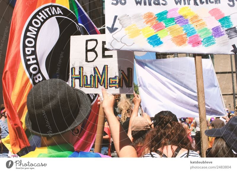 be human Androgynous Homosexual Crowd of people Movement Communicate Honor Optimism Willpower Brave Determination Humanity Responsibility Tolerant Fairness Hope