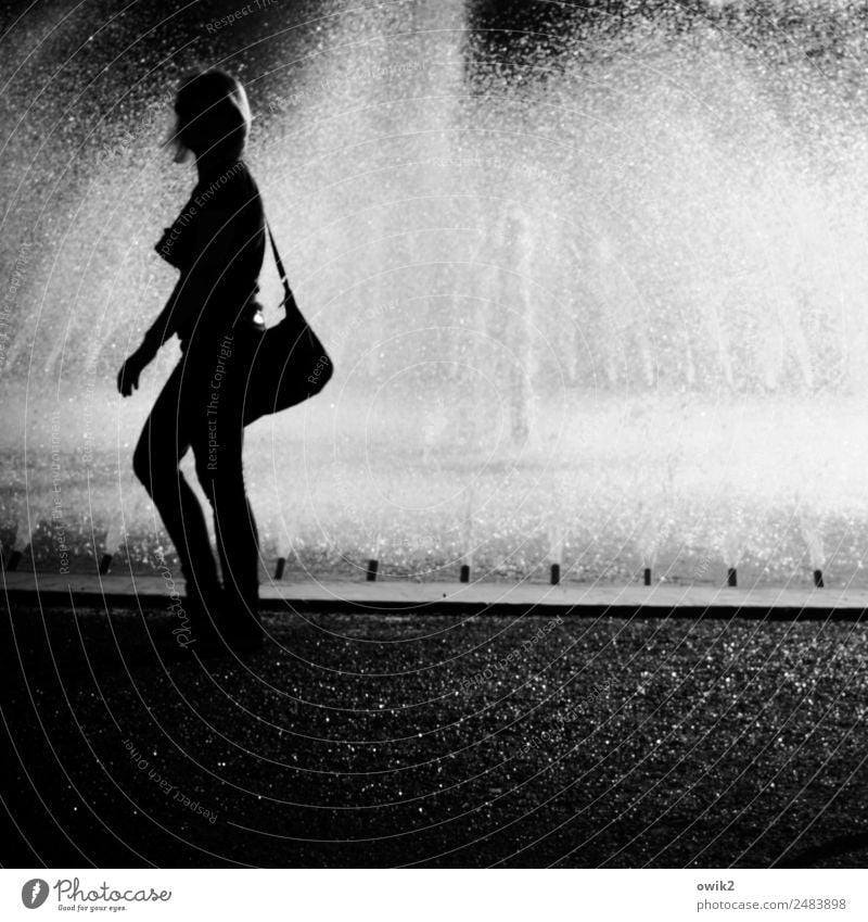 shower cubicle Leisure and hobbies Young woman Youth (Young adults) 1 Human being Water Drops of water Herrenhäuser Gardens Fountain Water fountain Movement