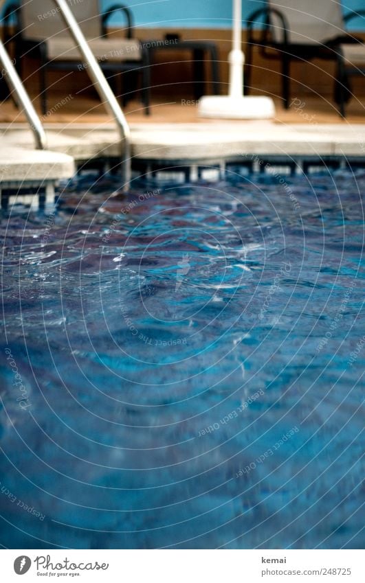By the pool Tourism Summer vacation Waves Swimming pool Pool border Water Blue Colour photo Subdued colour Exterior shot Day Evening Contrast Blur