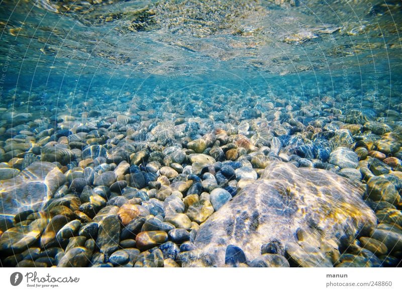 pebbly beach Nature Elements Water Waves Coast Ocean Lake River Riverbed Gravel Pebble Gravel beach Gravel pit Stone Sardinia Authentic Simple Natural Under