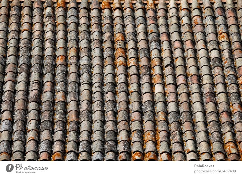 #A# Lots of roof Art Work of art Effort Roof Roofing tile Many Mediterranean France Provence Brick red Pattern Row Arrangement Orderliness Colour photo