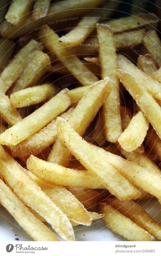 French fries?! Food Nutrition Fast food Finger food Plate Fragrance Yellow Gold Gray Black Potatoes Salt Herbs and spices deep-fried Crisp Delicious Appetite