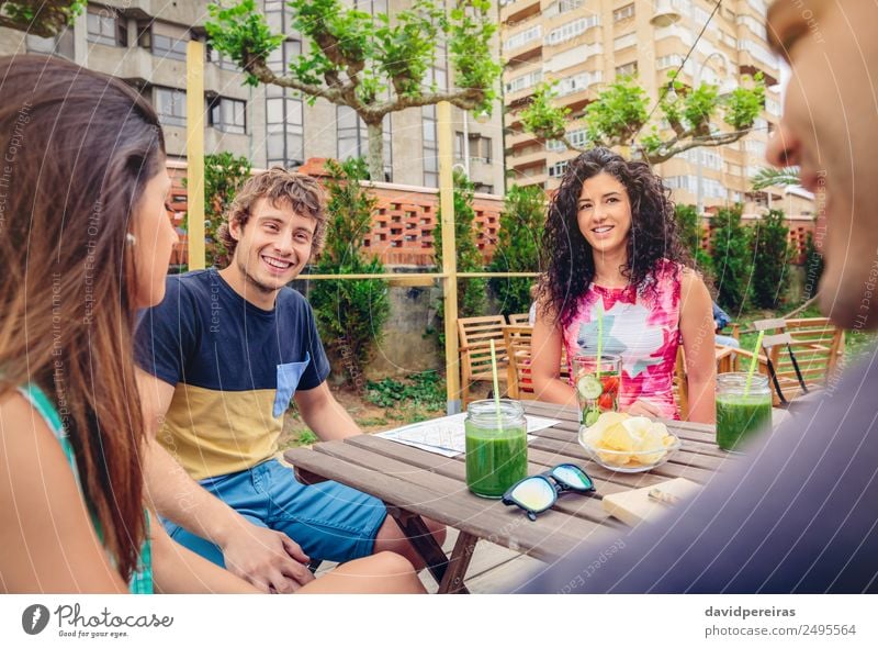 Group of people having fun in a summer day Vegetable Fruit Beverage Lifestyle Joy Happy Beautiful Leisure and hobbies Vacation & Travel Summer Garden Table