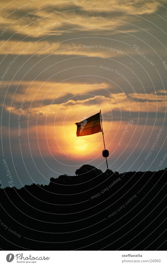 jamaica sunset Sunset Moody Colour Evening Evening sun Dusk Ensign Copy Space top Bright background Silhouette Copy Space bottom Blow