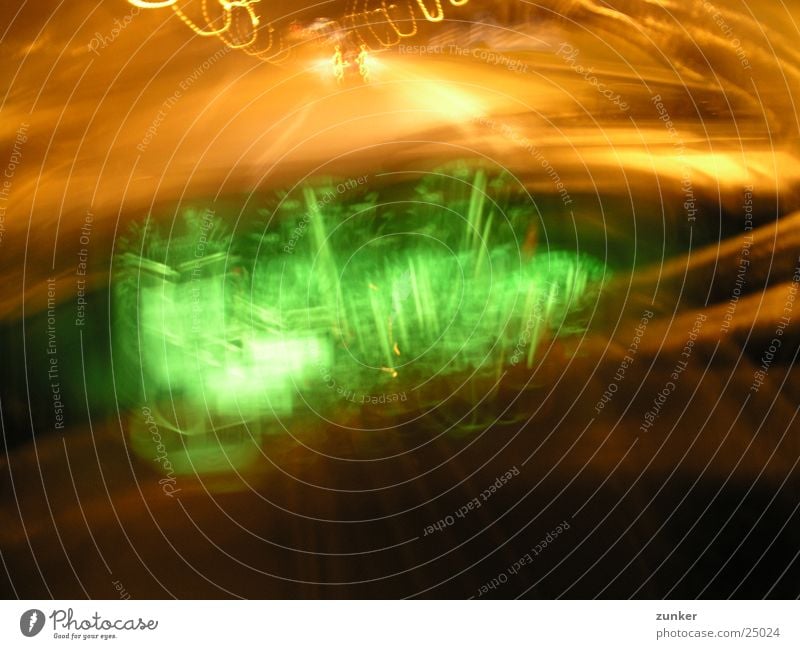 green Night Highway Long exposure dashboard psychedelic almost