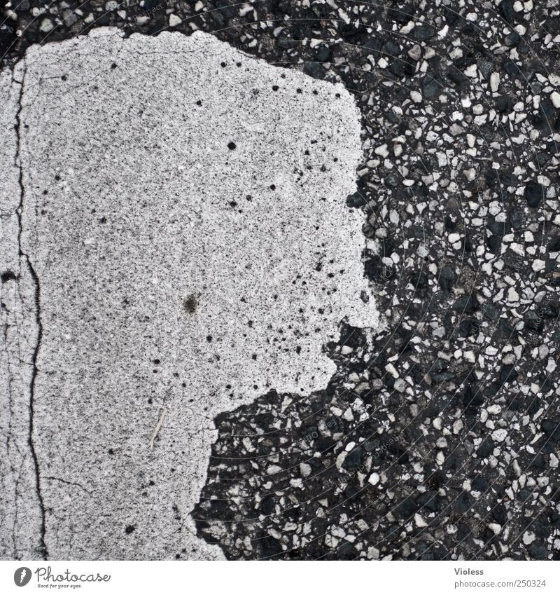 tarmac head Head Street Black White Asphalt Marker line Experimental Abstract Structures and shapes Contrast Silhouette Portrait photograph