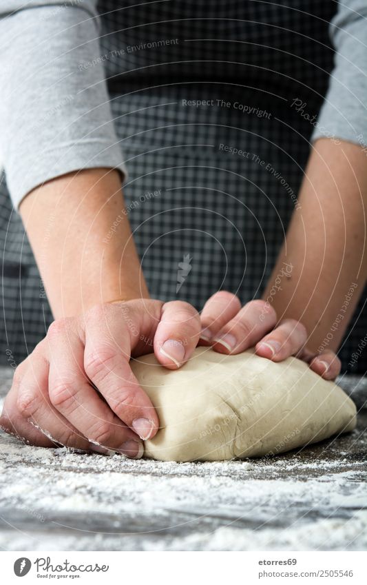 woman kneading artisan bread on wood Food Bread Nutrition Breakfast Lunch Dinner Healthy Table Kitchen Feminine Woman Adults Hand 1 Human being 18 - 30 years