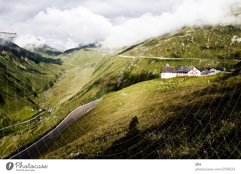 furka pass Calm Vacation & Travel Tourism Trip Expedition Summer Mountain Shadow Landscape Clouds Grass Alps Valley Furka Pass Hotel Accommodation Hospice